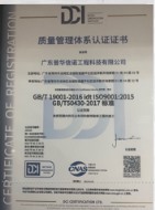 质量管理体系认证证书